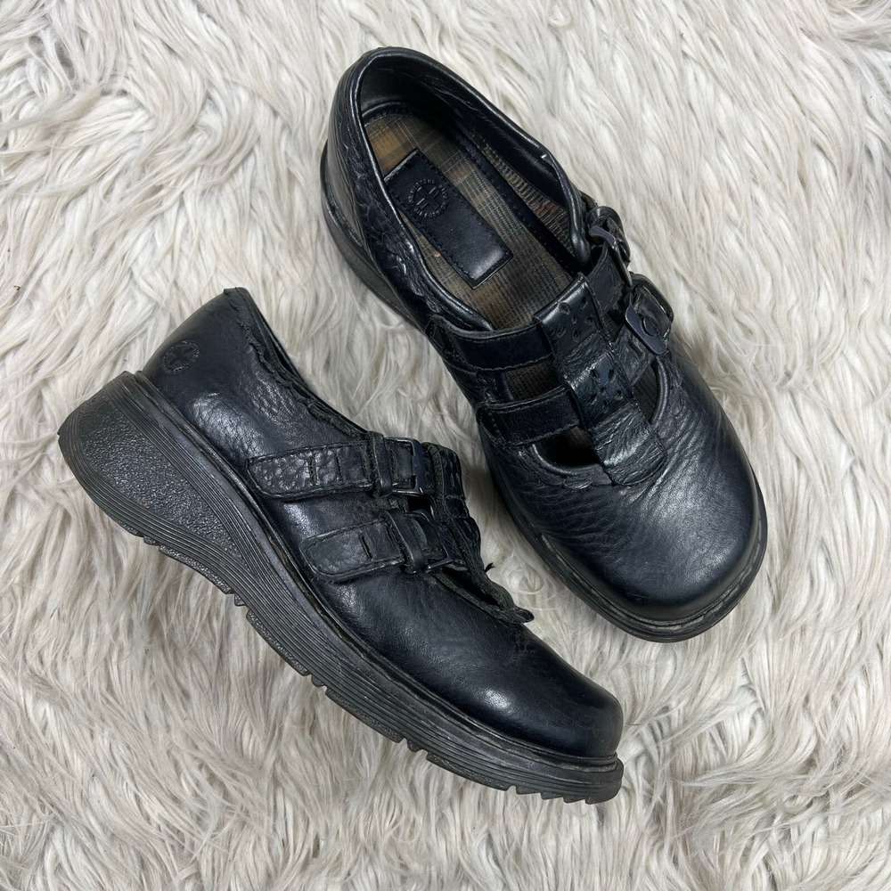 Vintage Dr.‎ Martens Women's US 6 Black Leather Chunky Mary Jane Loafers